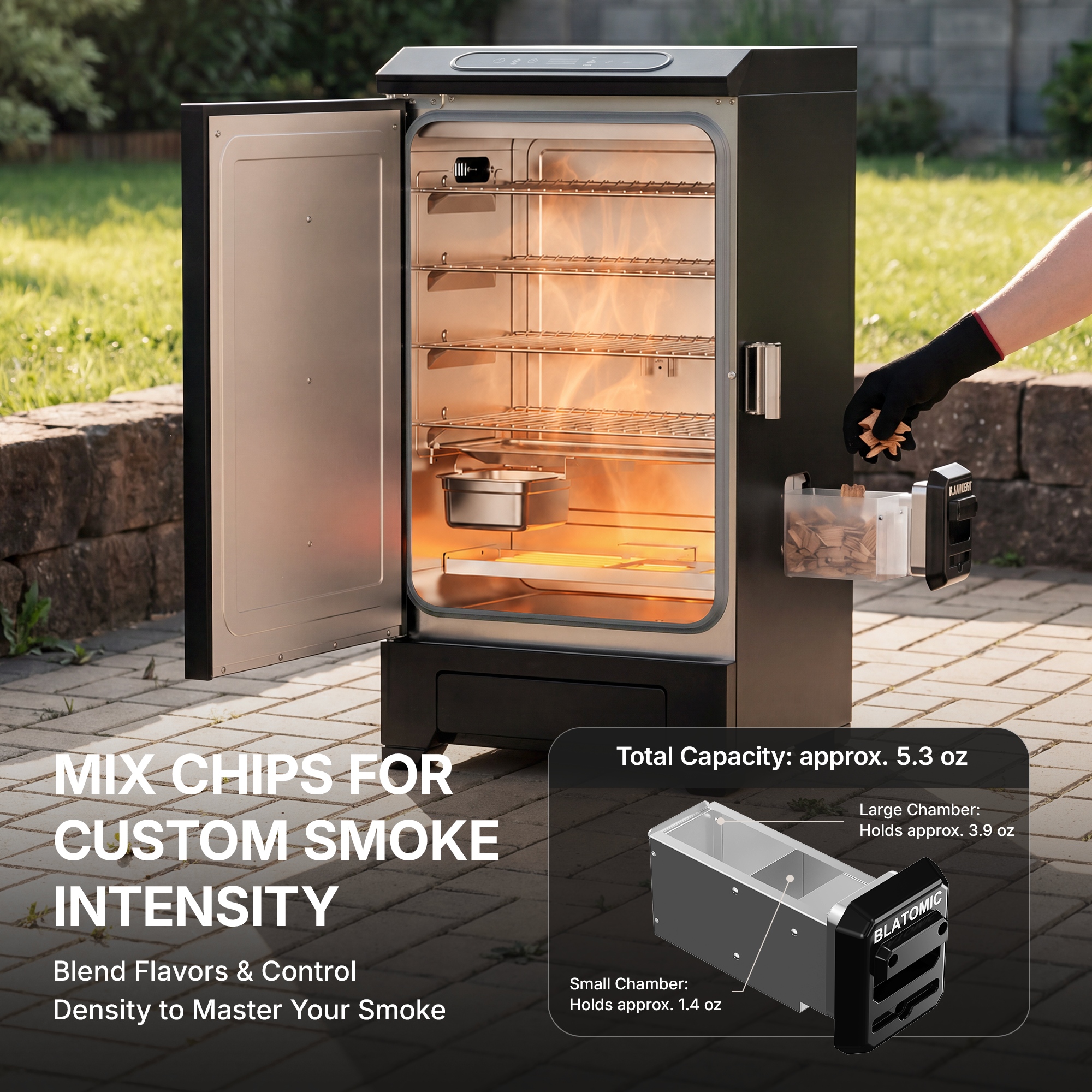 BLATOMIC 30" Digital Electric Smoker, Steel Door