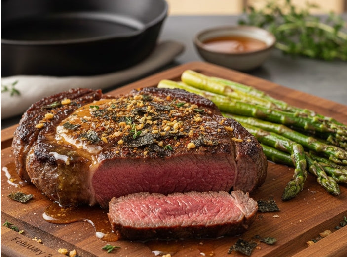 Master the Art of Pellet Grill Perfection: Umami Bomb Ribeye Honey Butter Asparagus