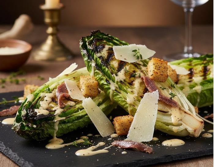 Smoky Grilled Caesar Salad on BLATOMIC Pellet Grill