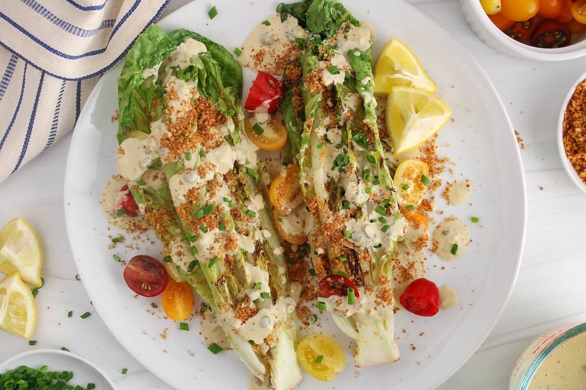 Smoky Grilled Caesar Salad on BLATOMIC Pellet Grill