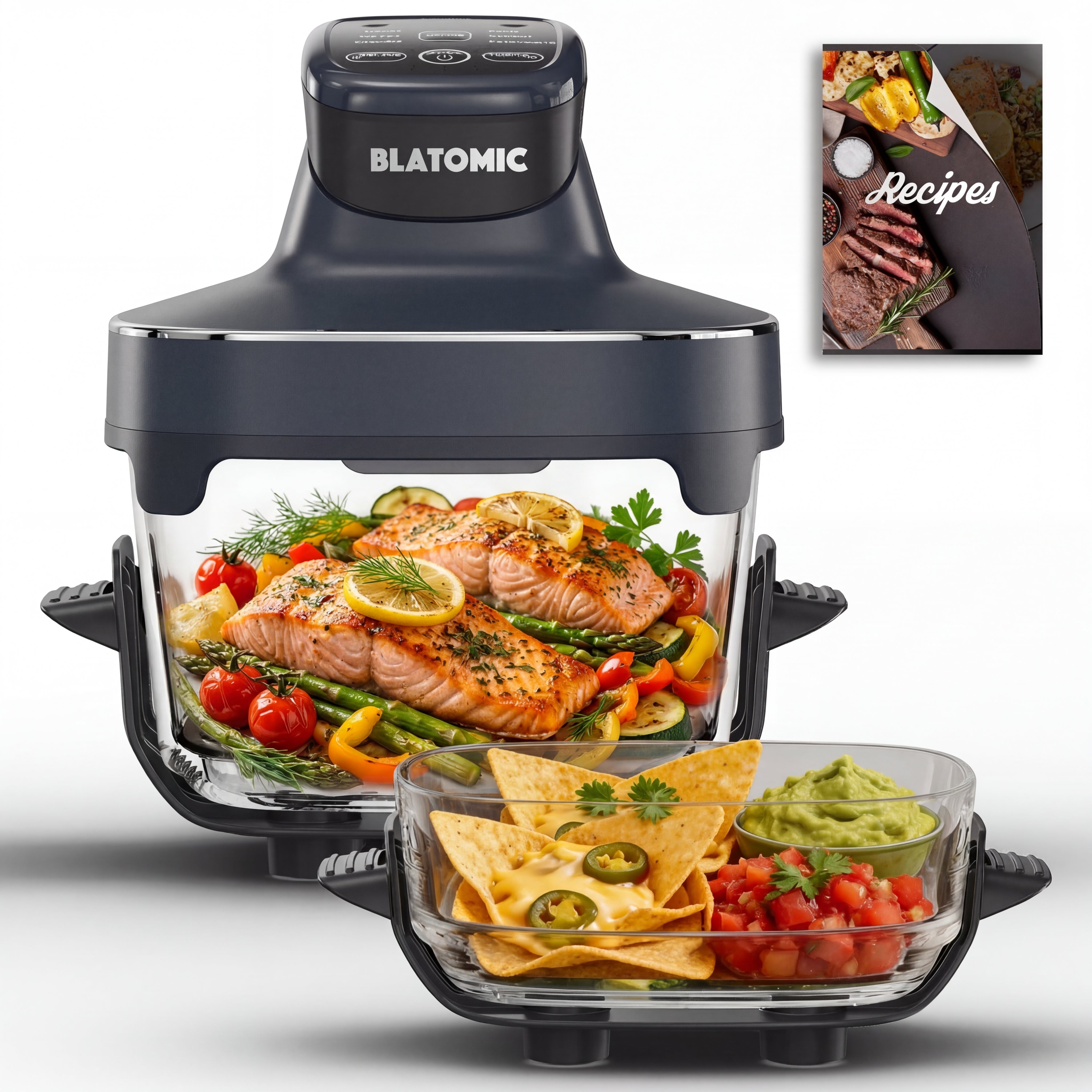 BLATOMIC 6-in-1 Glass Air Fryer