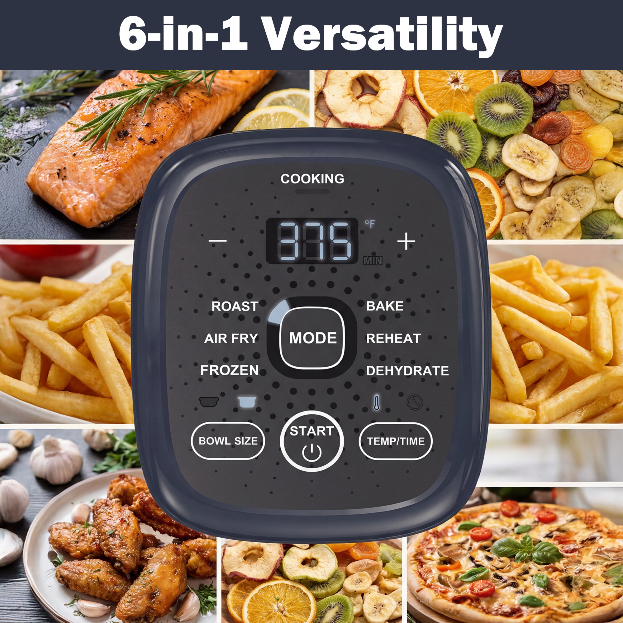 BLATOMIC 6-in-1 Glass Air Fryer